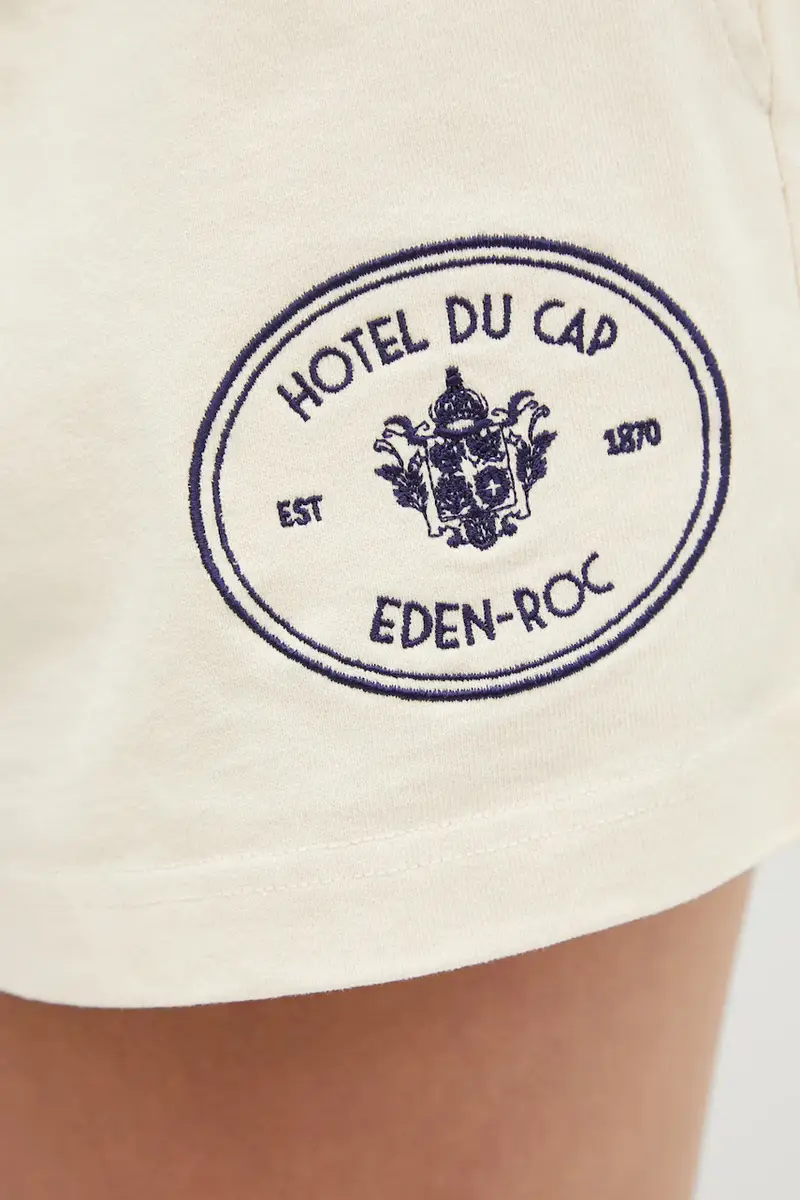 pantaloncini in cotone Eden Crest Embroidered Disco donna colore beige SH03760666CR01 miniatura 4