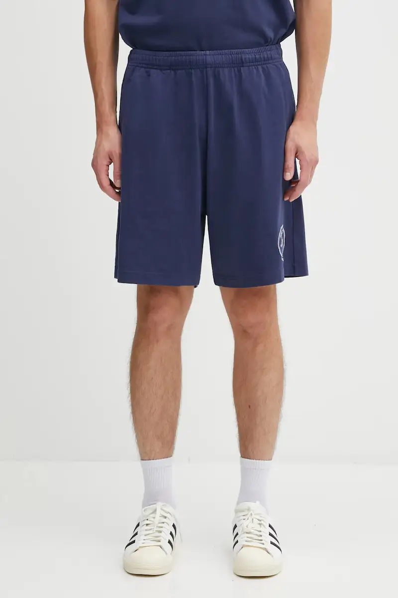 pantaloncini in cotone Eden Crest Embroidered Gym colore blu navy con applicazione SH03960666BL106