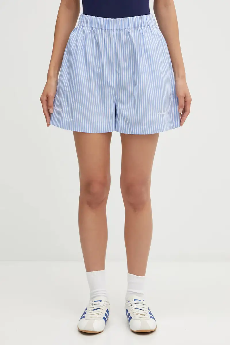 pantaloncini in cotone Eden Script Poplin donna colore blu SH01260673ST61