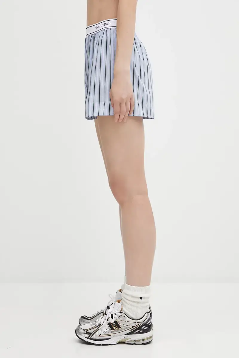 pantaloncini in cotone Serif Logo donna colore blu SH015621300MU02 miniatura 2