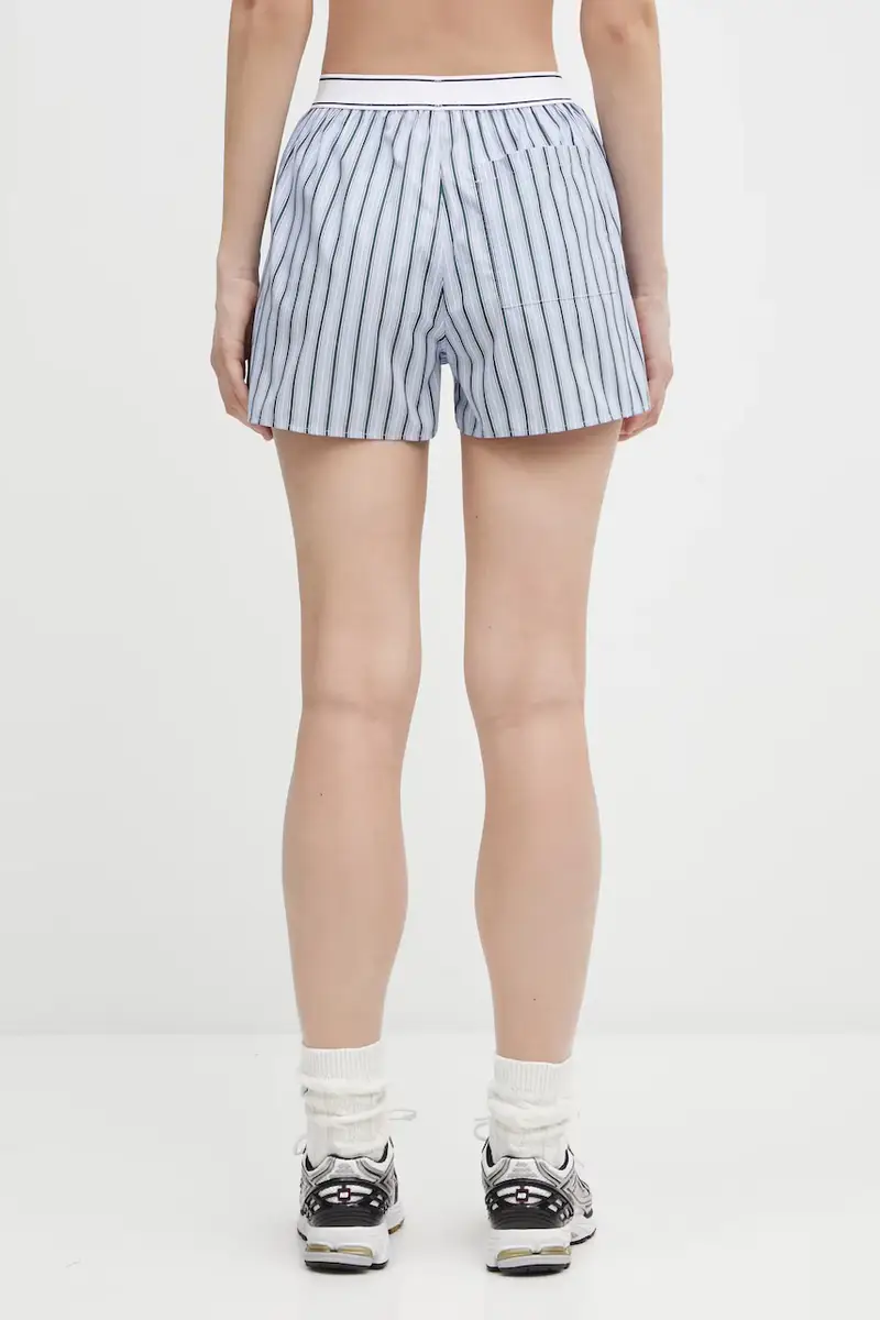 pantaloncini in cotone Serif Logo donna colore blu SH015621300MU02 miniatura 3