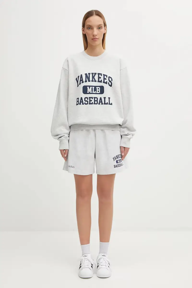 pantaloncini in cotone Yankees Ivy Gym donna colore grigio SH039623660GY03 miniatura 5