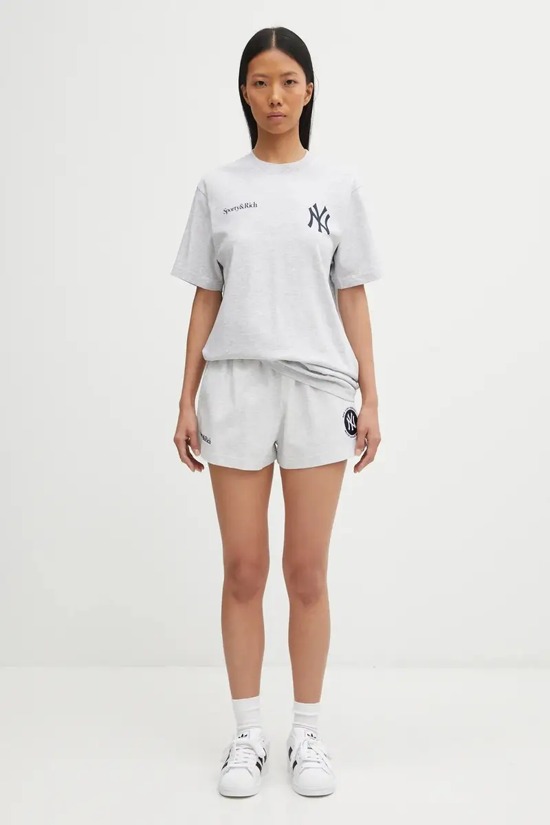 pantaloncini in cotone Yankees Serif Disco donna colore grigio SH037623659GY03 miniatura 5