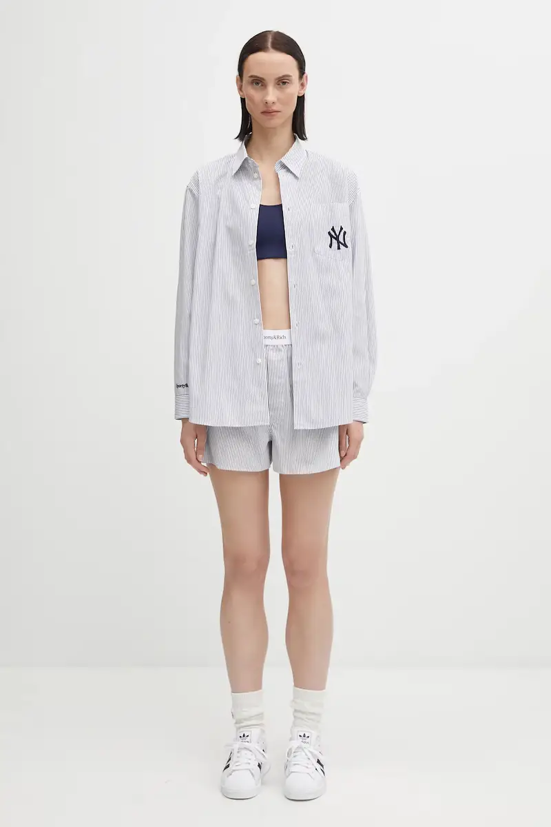 pantaloncini in cotone Yankees Serif donna colore blu SH004623631ST09 miniatura 5