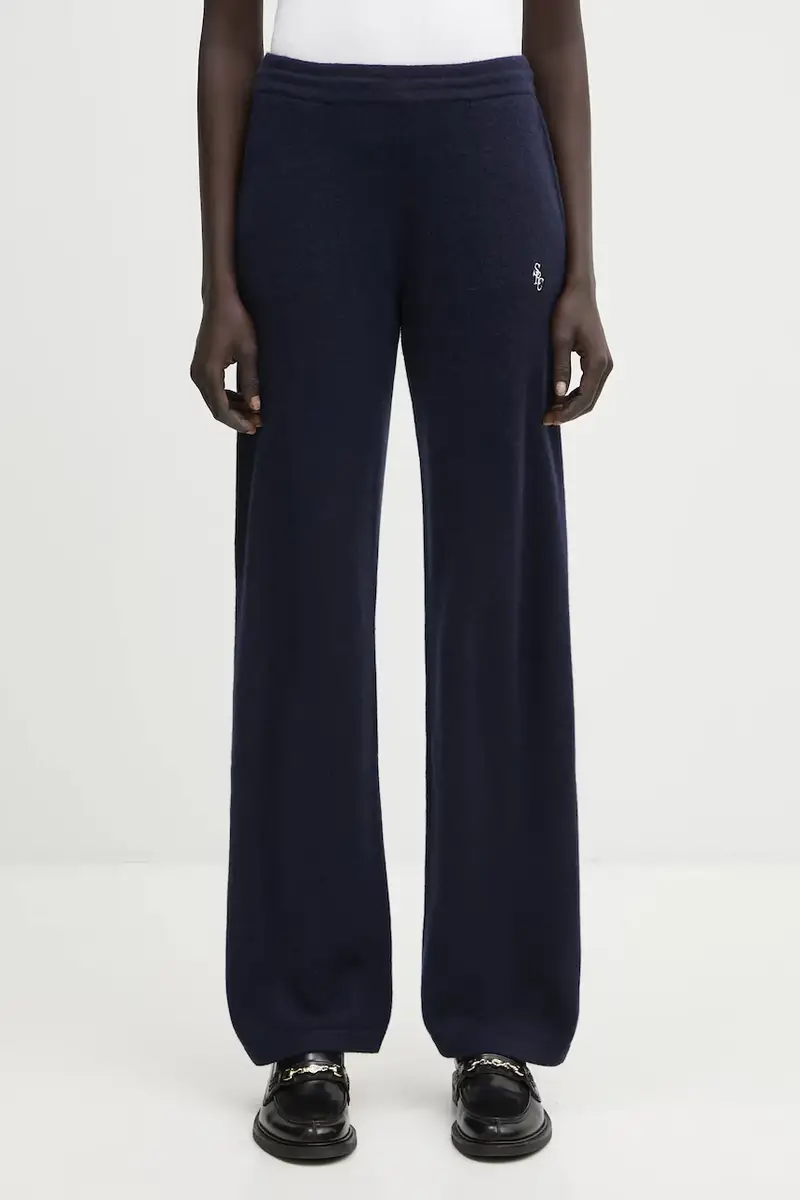 pantaloni in lana SRC Cashmere donna colore blu navy PA02764302BL106