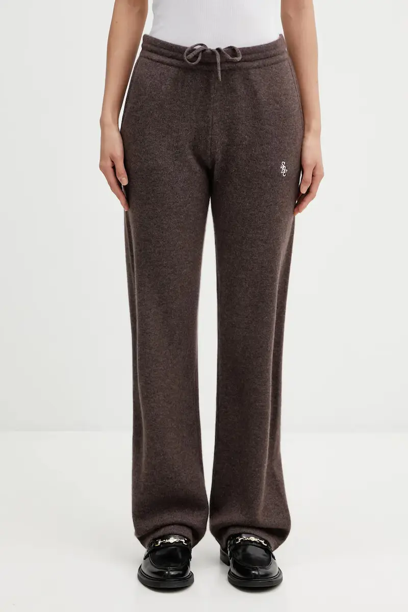 pantaloni in lana SRC Cashmere Marrone
