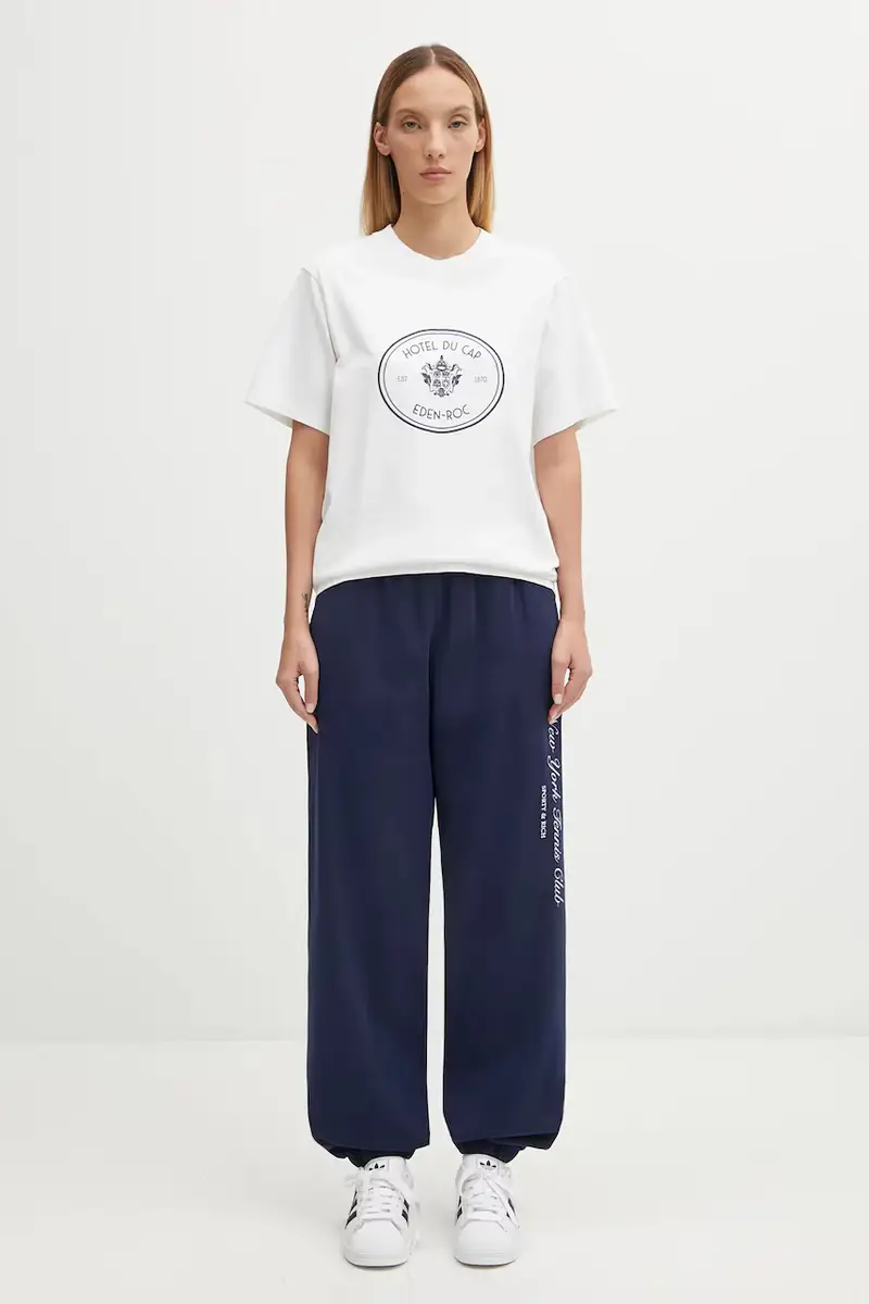 pantaloni tuta di cotone Ny Tennis Club donna colore blu navy PA036621402BL106 miniatura 4