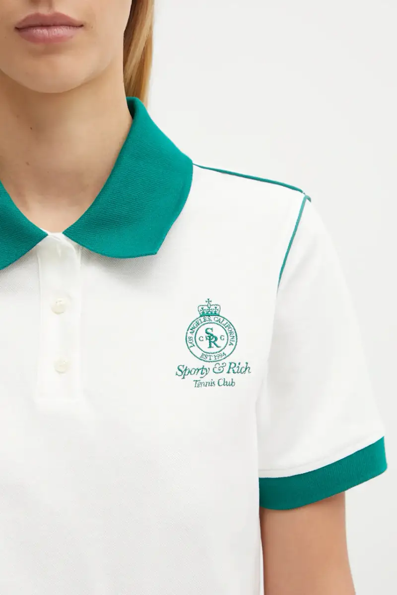 Sporty & Rich Polo Donna Bianco 3241588 miniatura 4