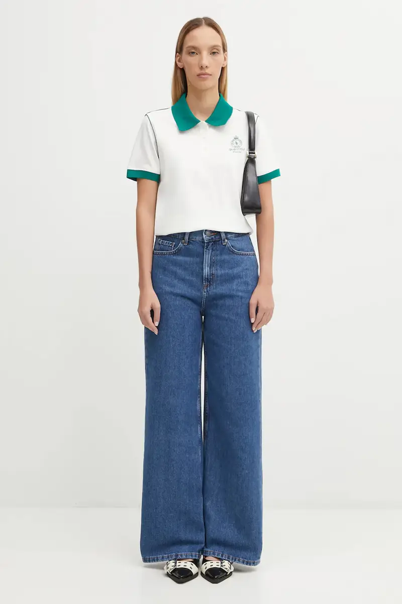 Sporty & Rich Polo Donna Bianco 3241588 miniatura 5