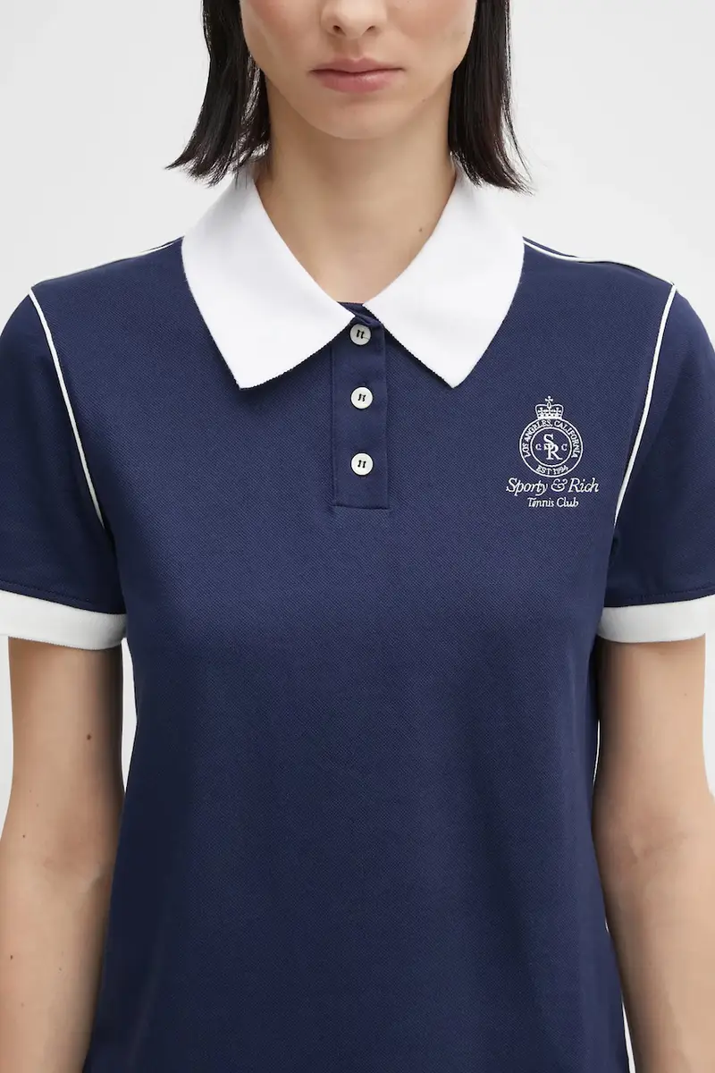 Sporty & Rich Polo Donna Blu 3171502 miniatura 4