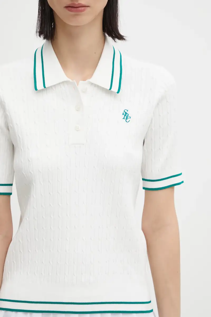Sporty & Rich Polo Donna Bianco 3171165 miniatura 4