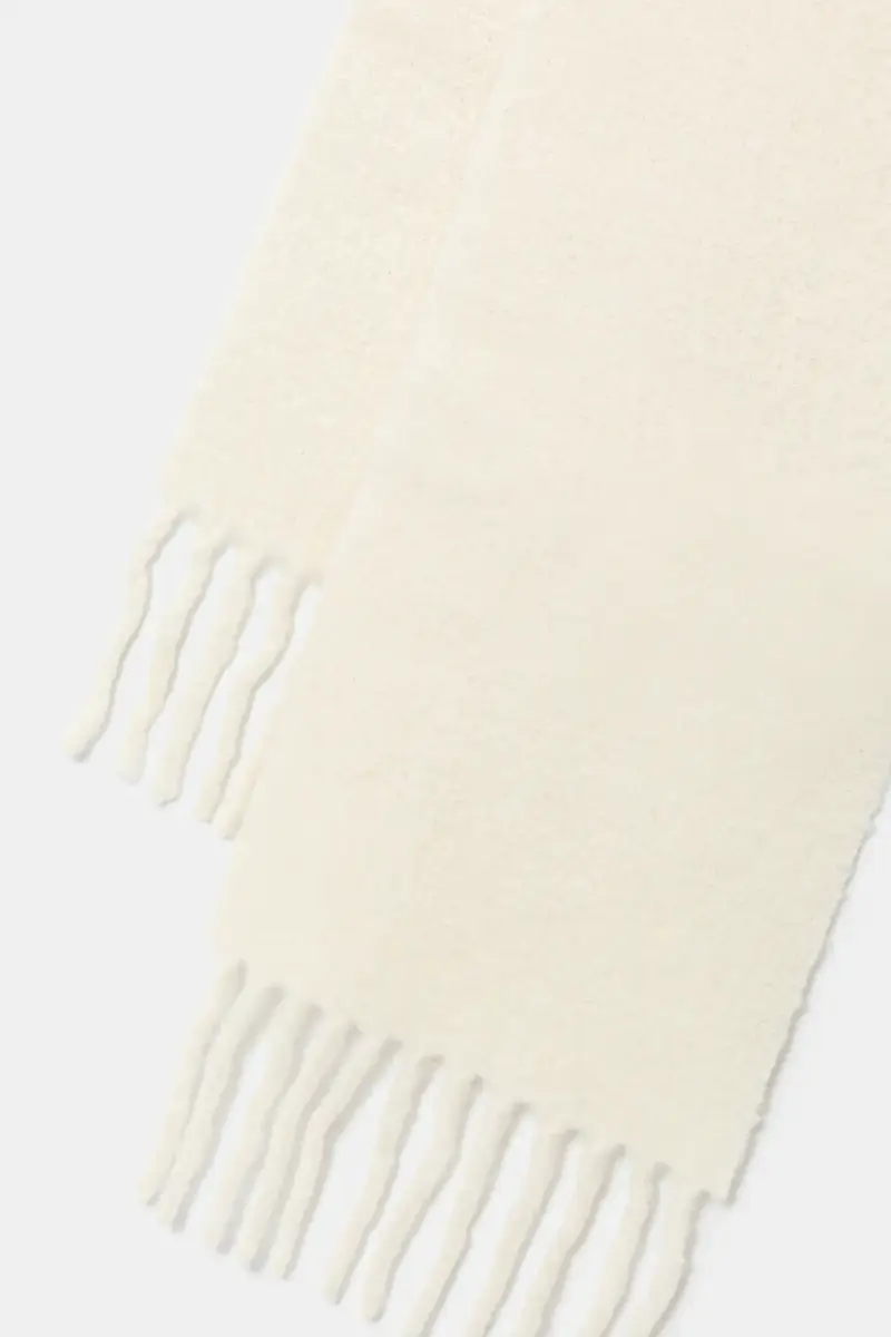 scialle con lana Signature Logo Fuzzy colore beige AC08364326WH37 miniatura 2