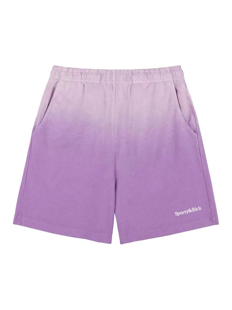 Shorts da ginnastica con logo Serif ricamato Viola