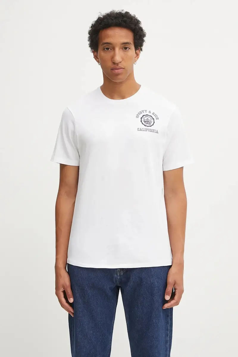 t-shirt in cotone California Emblem Soft colore bianco TO089625508WH01