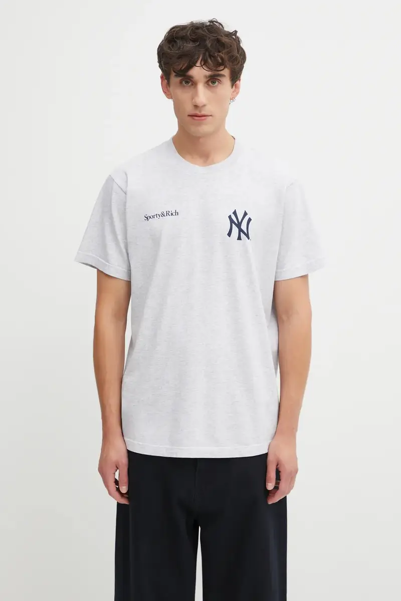 t-shirt in cotone Champions colore grigio TO043623633GY03 miniatura 5