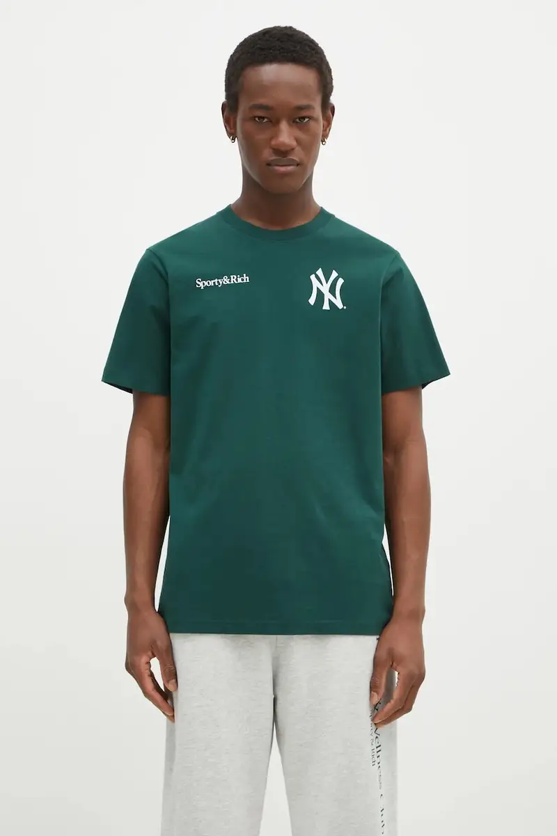 t-shirt in cotone Champions colore verde TO043505300GR10