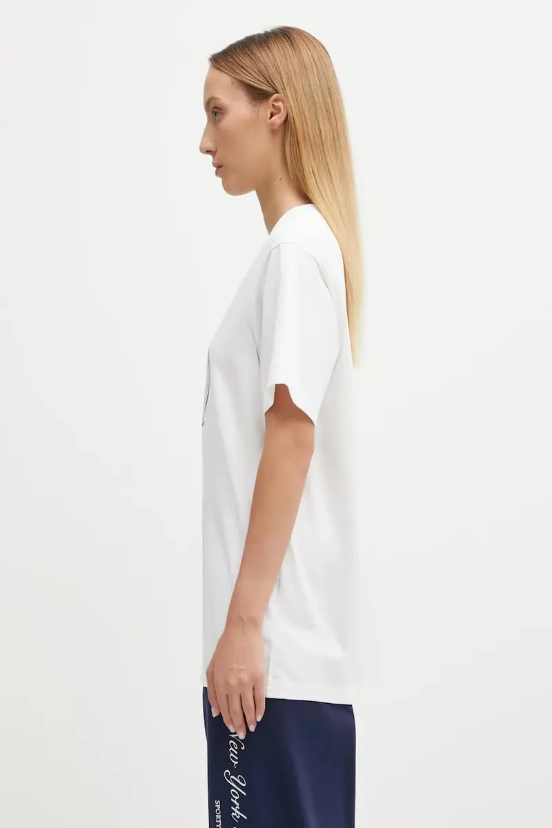 t-shirt in cotone Eden Crest colore bianco TO04360666WH01 miniatura 4