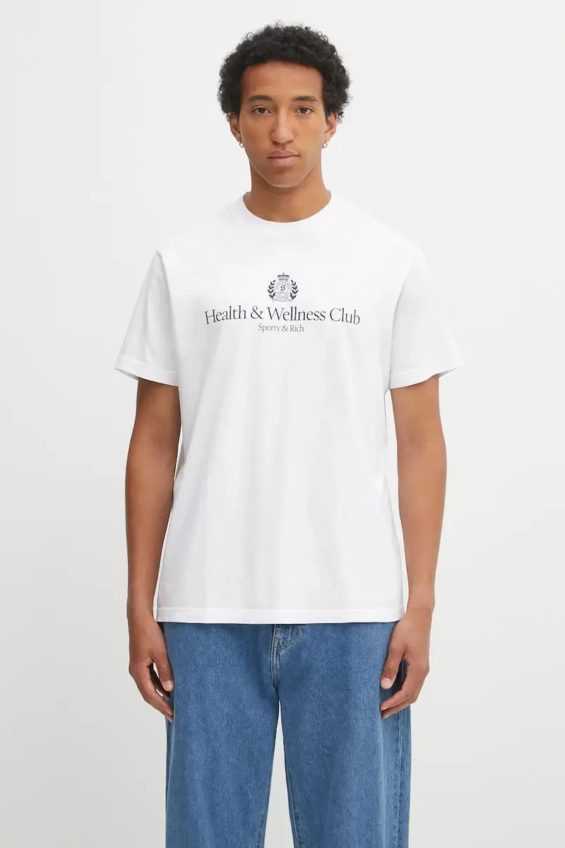 t-shirt in cotone H&W Crest colore bianco TO043620241WH01