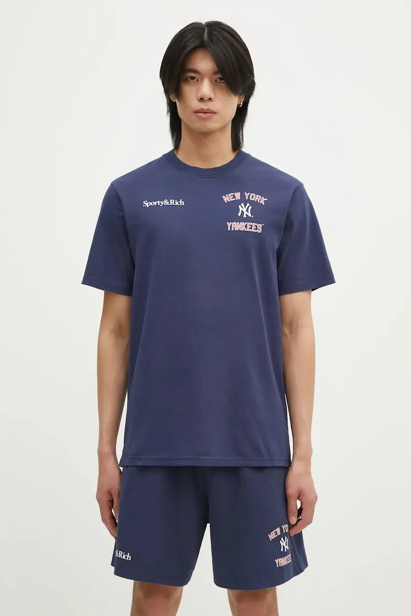 t-shirt in cotone Home Run colore blu navy TO043505300BL32