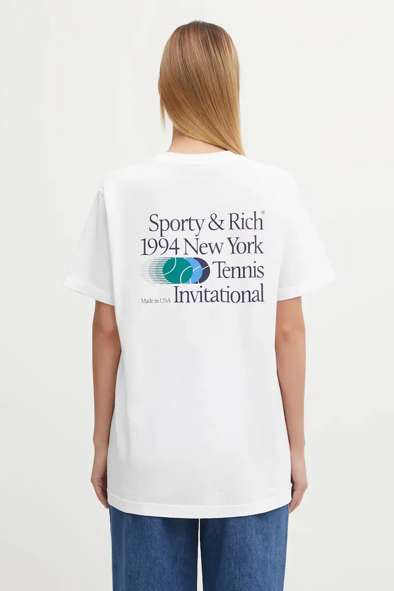t-shirt in cotone Invitational colore bianco TO043621168WH01 miniatura 2