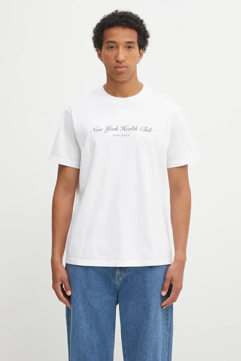 t-shirt in cotone Ny Health Club colore bianco TO043602043WH01