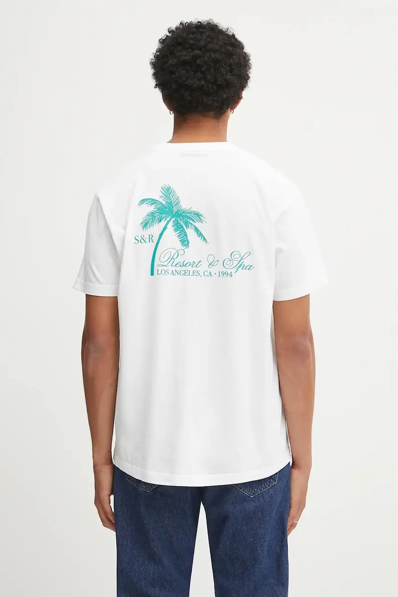 t-shirt in cotone Palms colore bianco TO043620253WH01