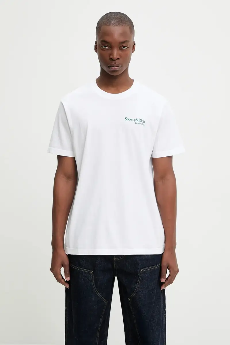 t-shirt in cotone Play Tennis colore bianco TO043621425WH01 miniatura 5