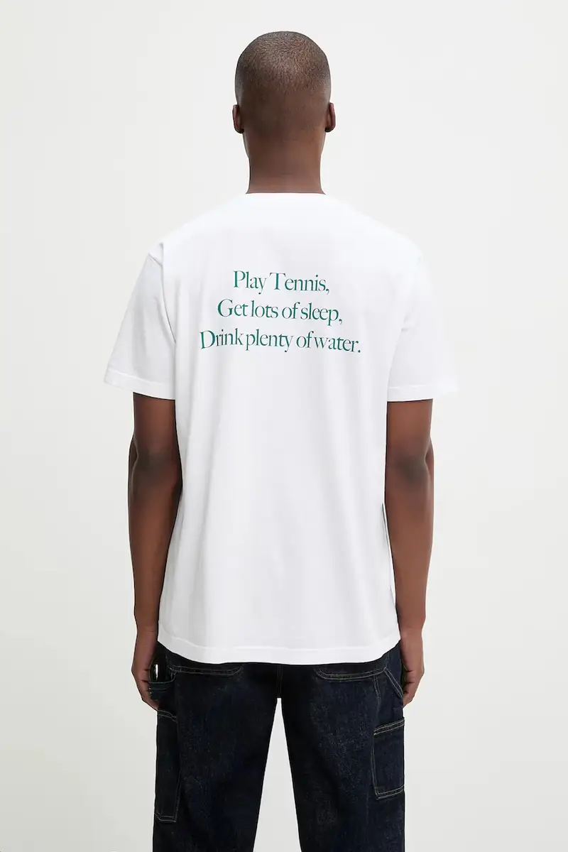 t-shirt in cotone Play Tennis colore bianco TO043621425WH01