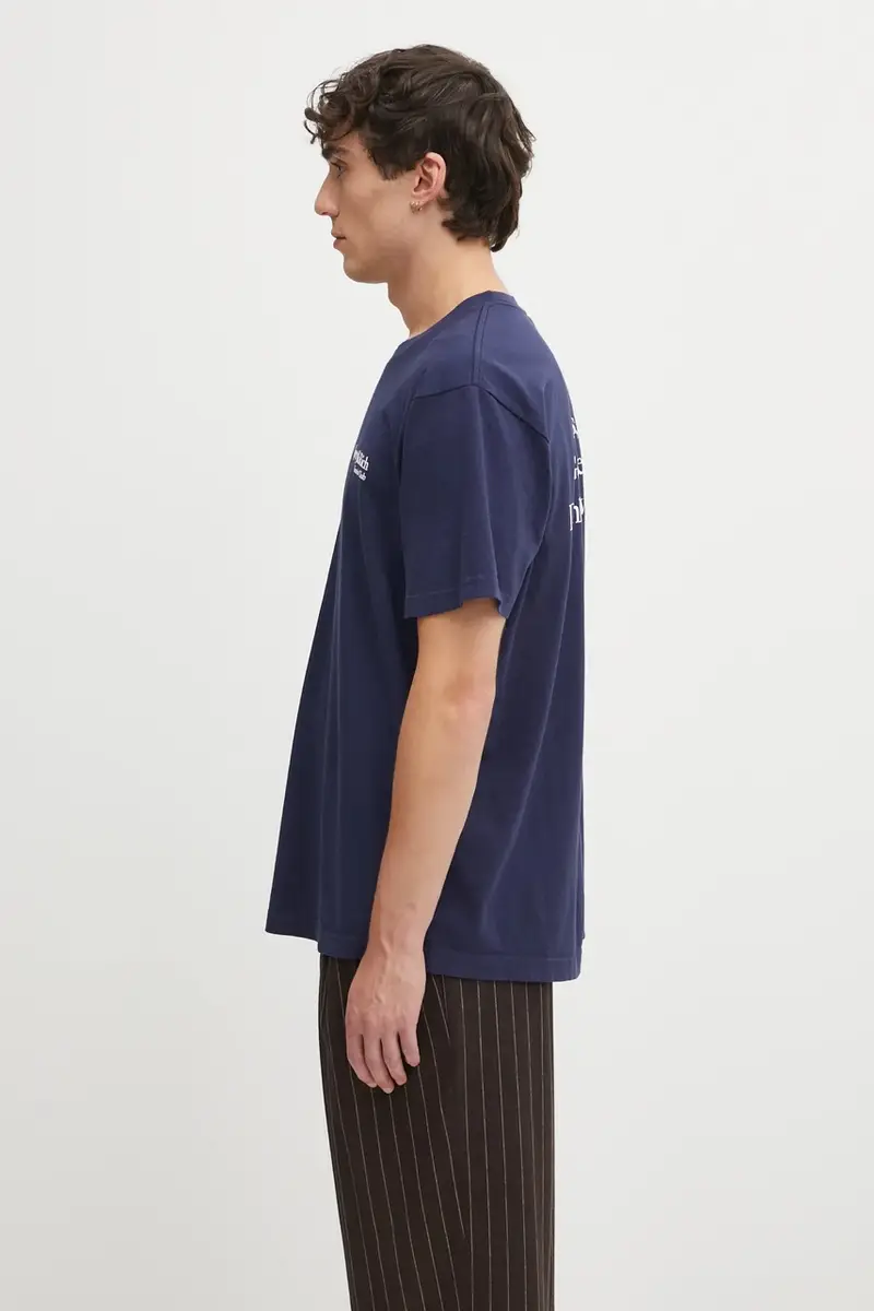 t-shirt in cotone Play Tennis colore blu navy TO043621425BL106 miniatura 2