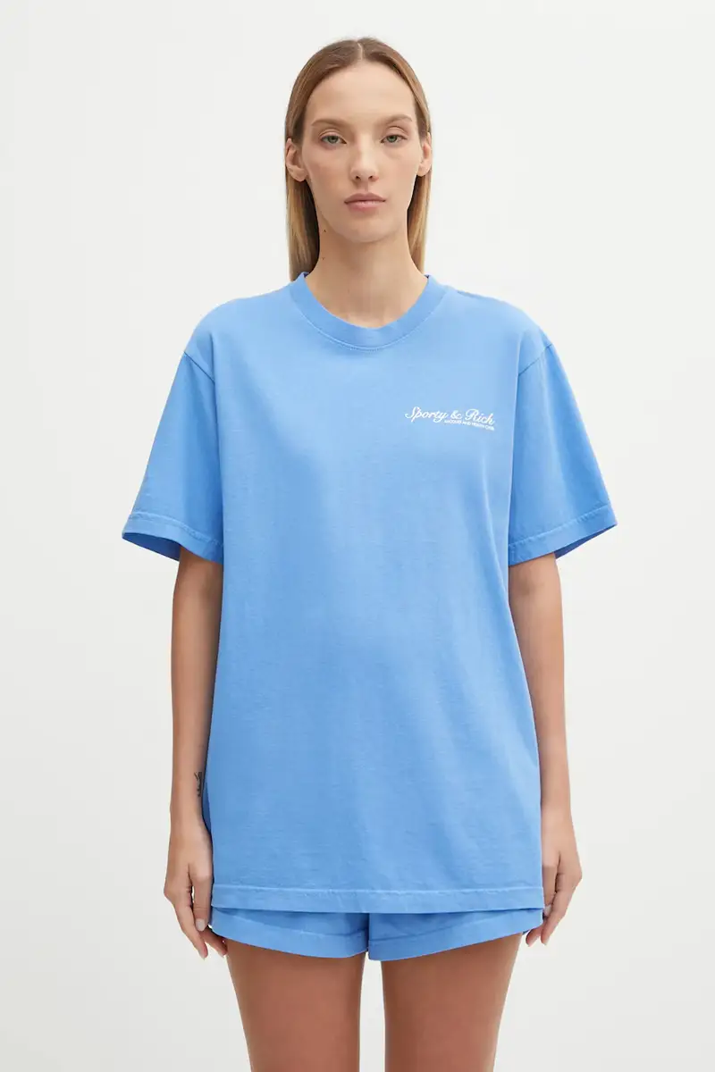 Sporty & Rich T-shirt Donna Blu 3241597 miniatura 3