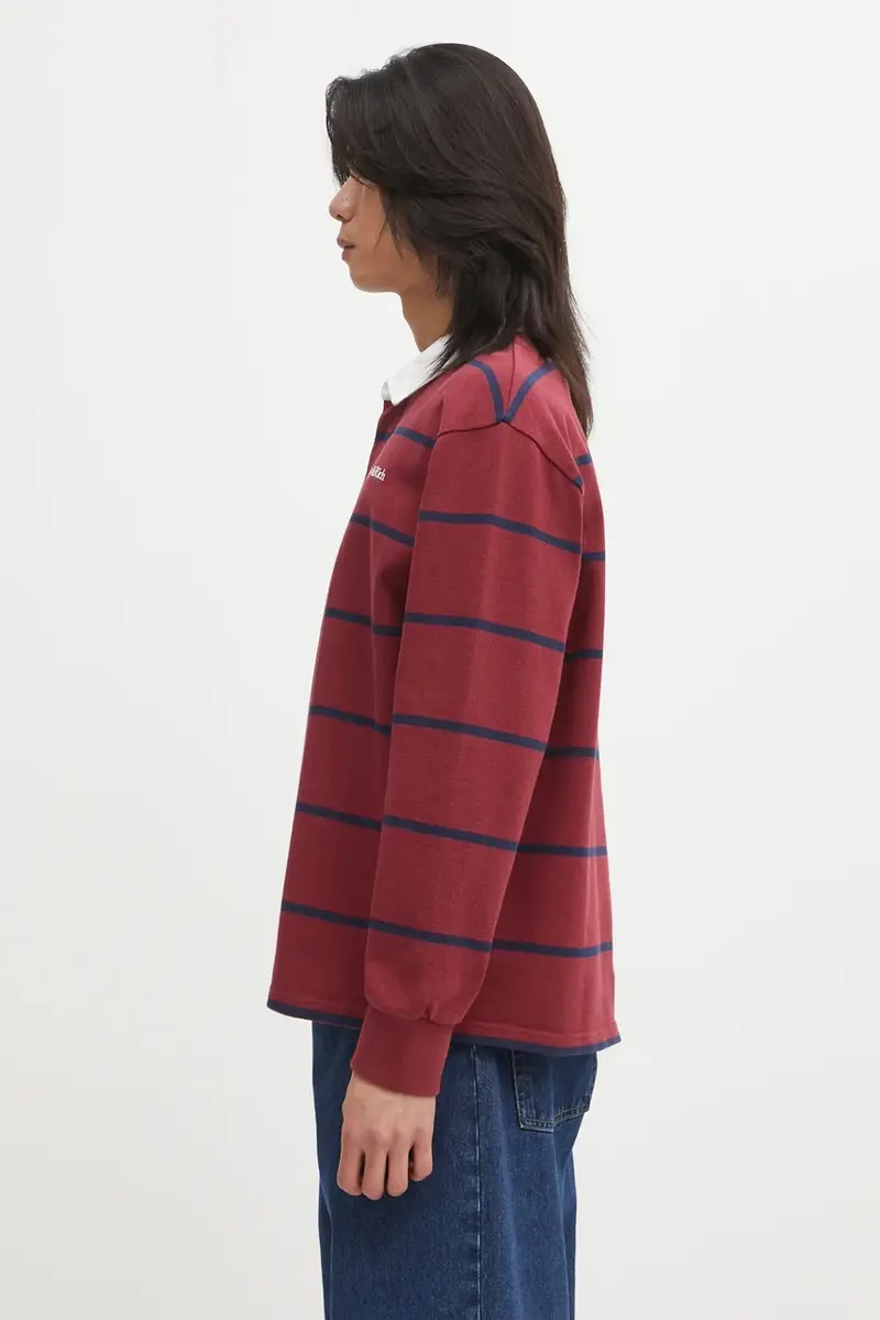 top a maniche lunghe in cotone Serif Logo Rugby colore rosso TO09562300RE40 miniatura 2