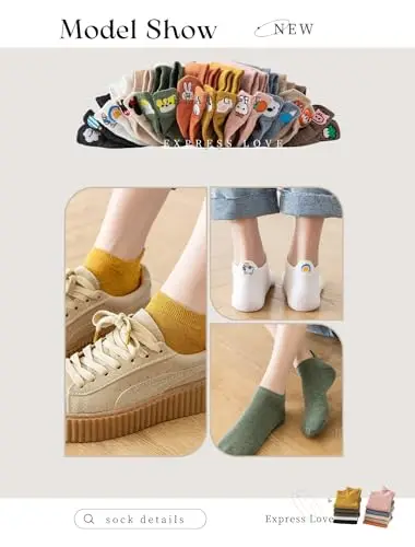 Sporzin Calzini Donna Calzini Donna Corti 10 Paia di Calzini Donna Cotone Calzini Divertenti Calzini Sportivi Donna miniatura 2