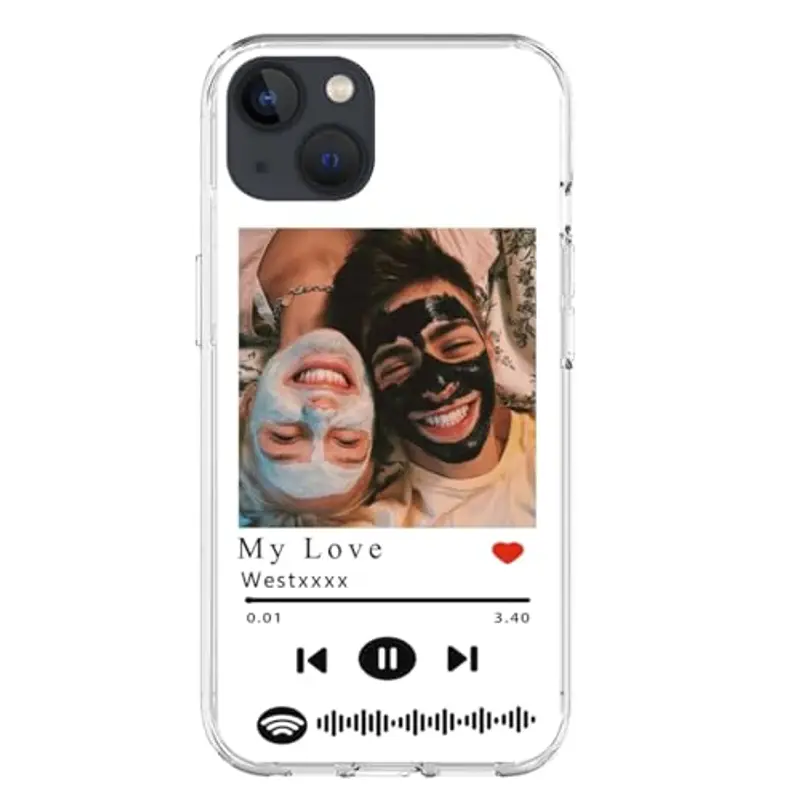 Spotify - Custodia per telefono personalizzata con le tue immagini per 15 14 13 12 11 Pro/Max/Mini XR X Xs Max Cover