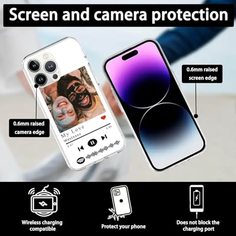 Spotify - Custodia per telefono personalizzata con le tue immagini per 15 14 13 12 11 Pro/Max/Mini XR X Xs Max Cover miniatura 3