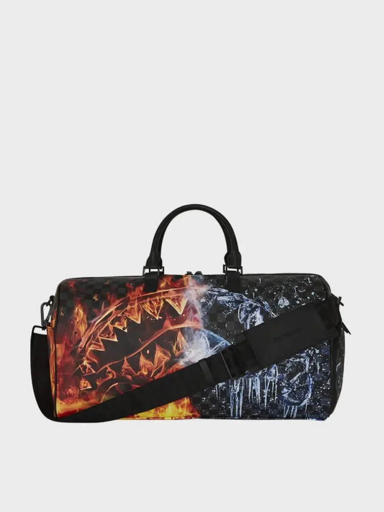 borsone nero uomo maxi logo sul davanti miniatura 2