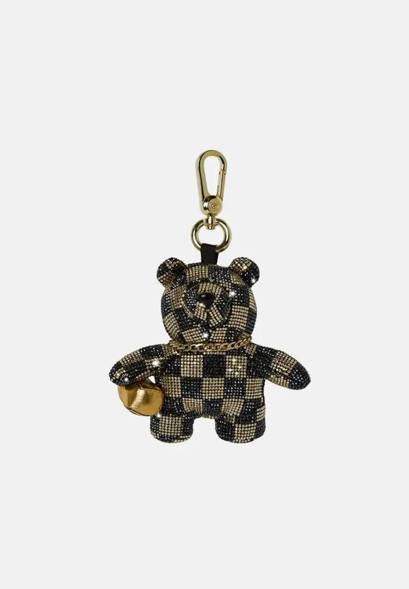 Ciondolo GOLD AND DANGEROUS BEAR KEYCHAIN nero e oro da donna