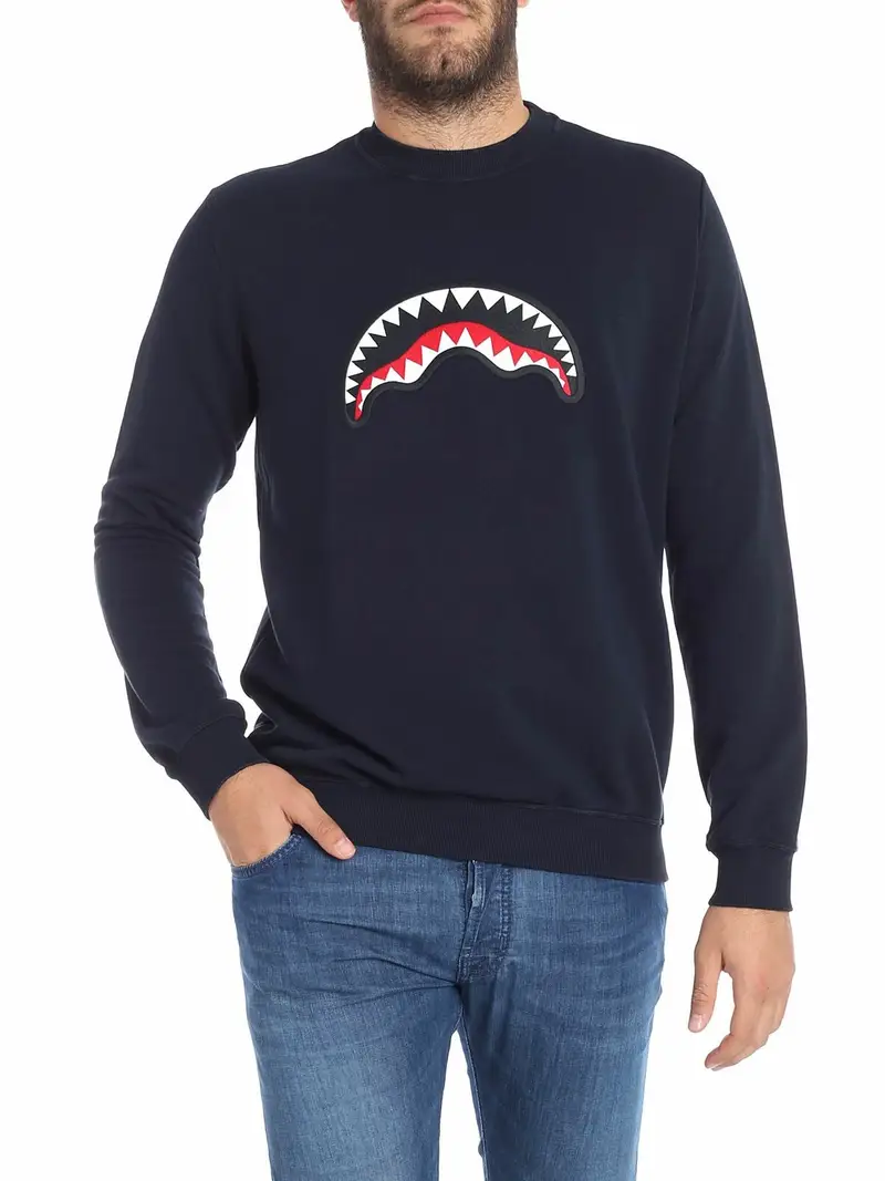 Felpa blu con patch logo