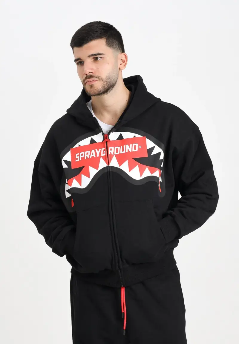 Felpa con zip Smash Logo Perfect nera da uomo miniatura 2