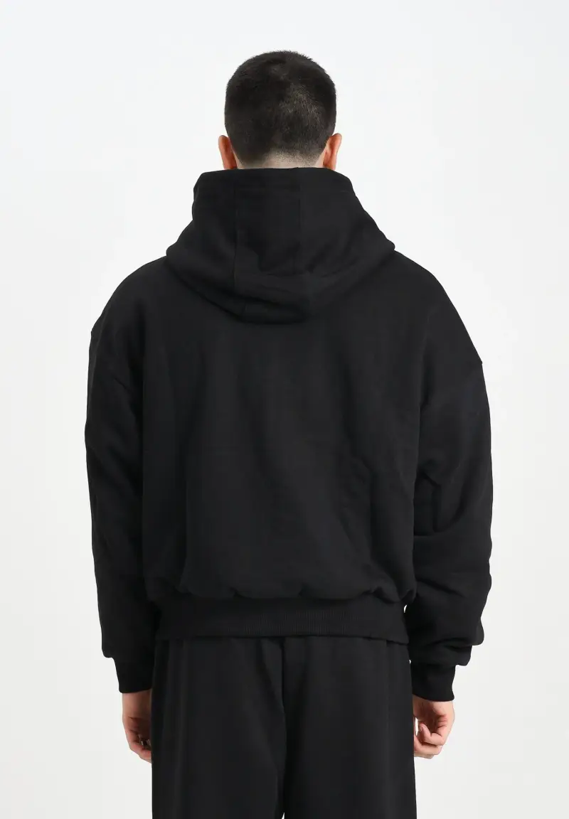 Felpa con zip Smash Logo Perfect nera da uomo miniatura 3