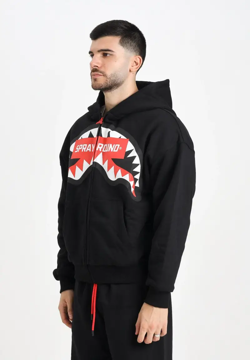 Felpa con zip Smash Logo Perfect nera da uomo