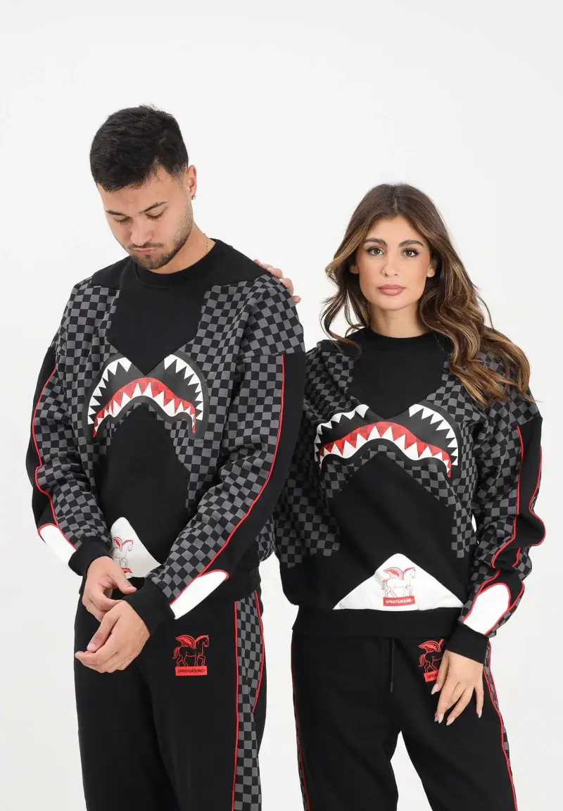 Felpa girocollo Triple Decker Heir to the Throne nera e grigia per uomo e donna miniatura 2