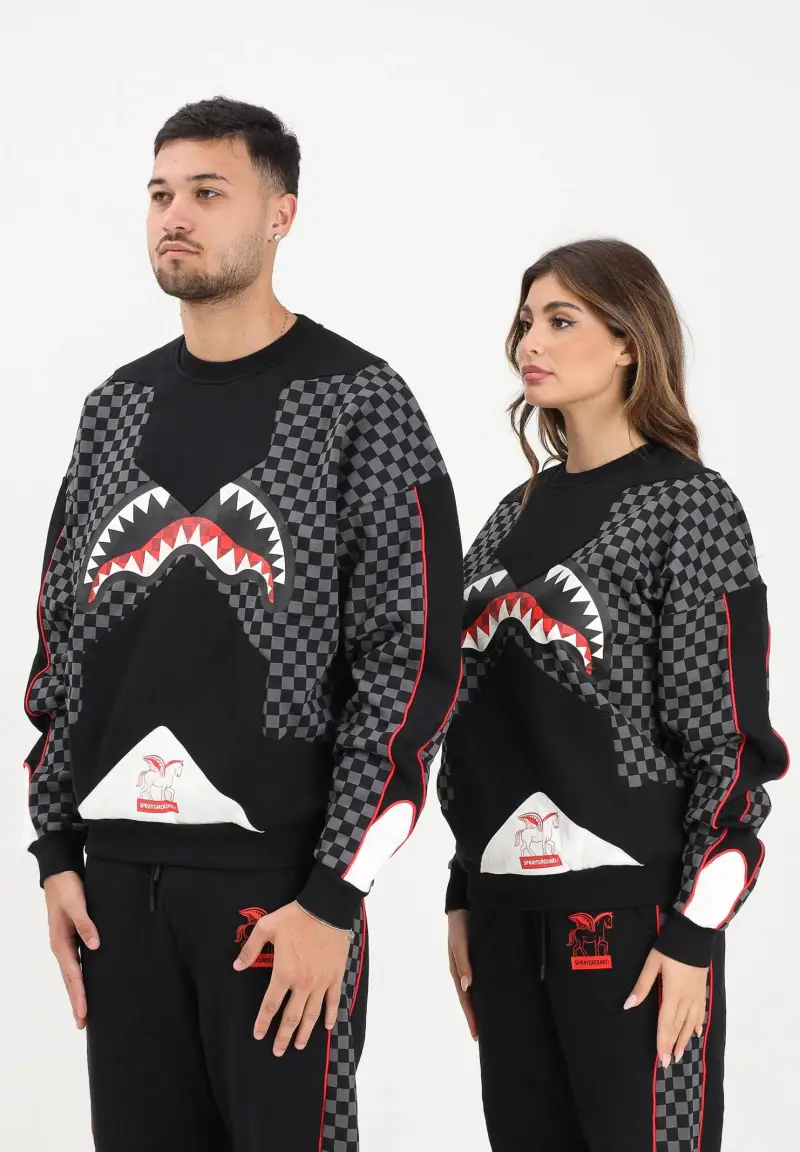 Felpa girocollo Triple Decker Heir to the Throne nera e grigia per uomo e donna