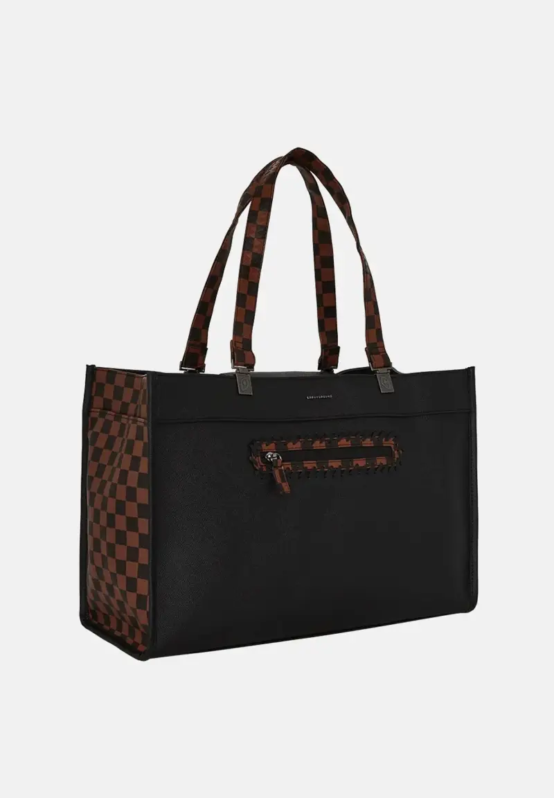 Shopper Dose Of Check Deux Tortuga nera da donna miniatura 2