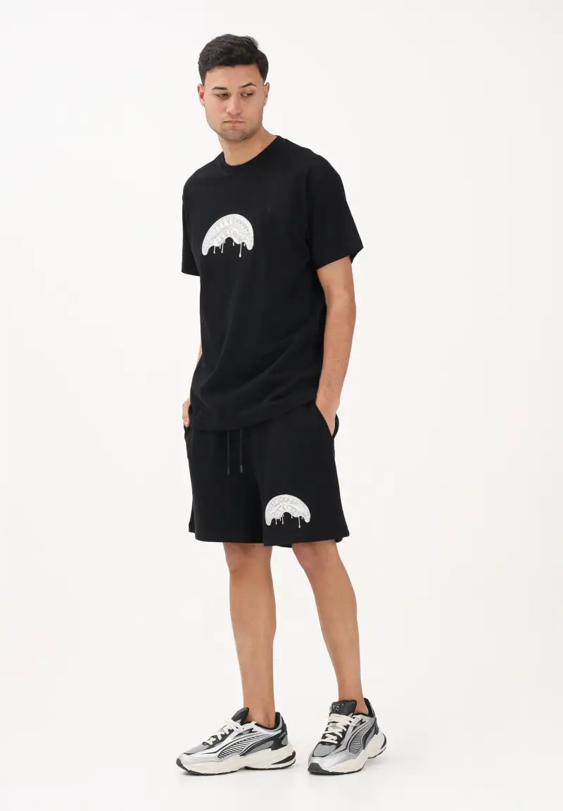 Shorts sportivo nero da uomo con logo Shark miniatura 2