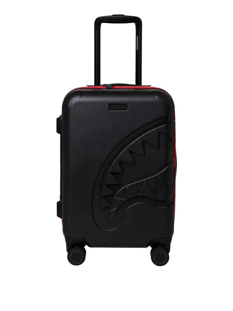 trolley sprayground printed zipper shark unisex - nero