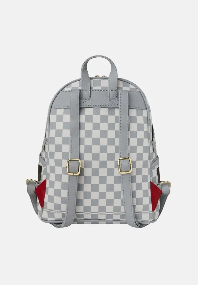 Zainetto CREAM AND BROWN TEAR CHECK SAVAGE BACKPACK grigio e marrone da donna miniatura 3