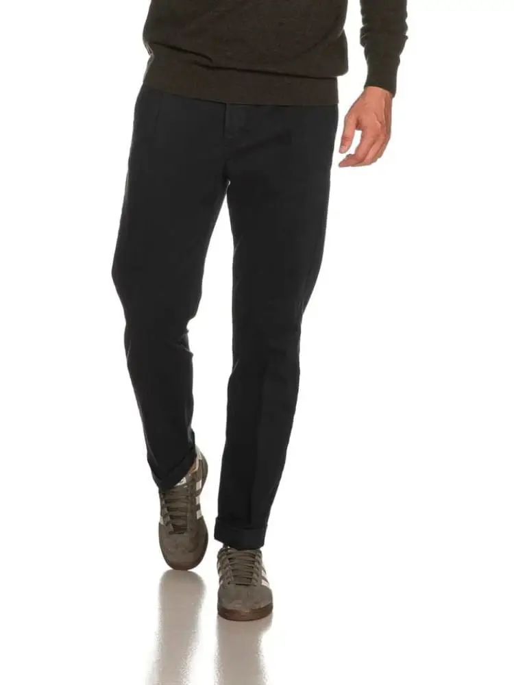 pantalone rio con pinces in cotone nero
