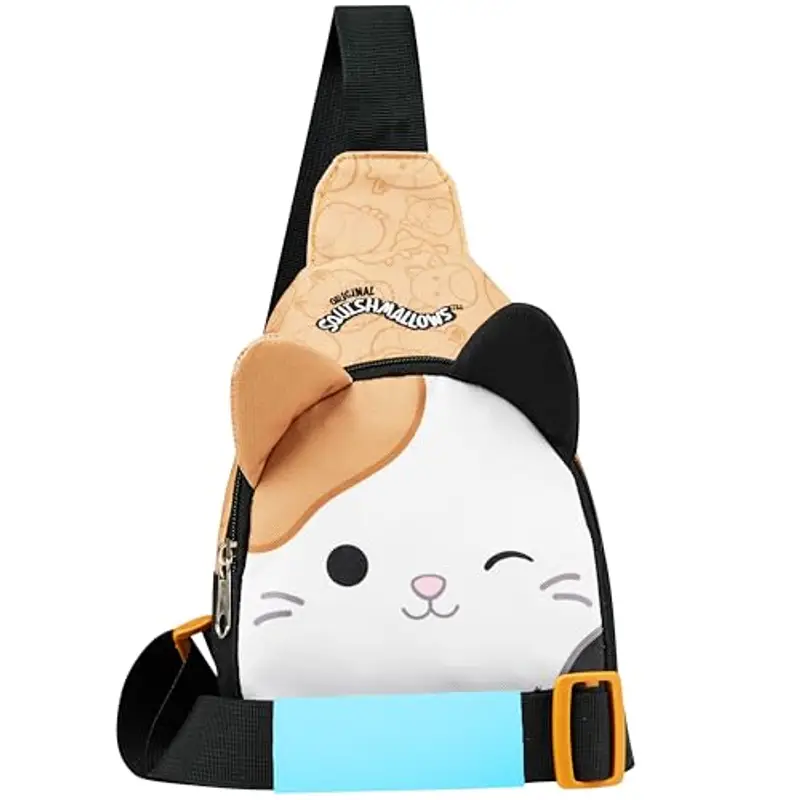 Squishmallows Borsetta Tracolla Bambina Adolescenti Cam the Cat Borsa Ragazza Carina per Telefono Soldi Viaggi Idee Regalo (Multi Cam)