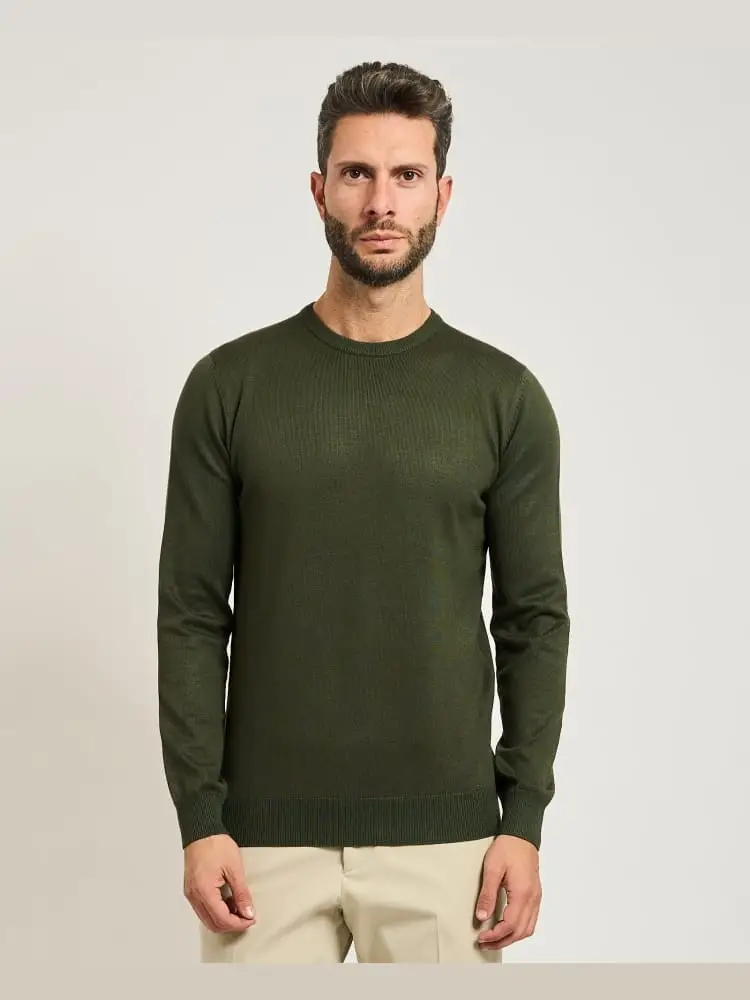 maglia girocollo basic verde