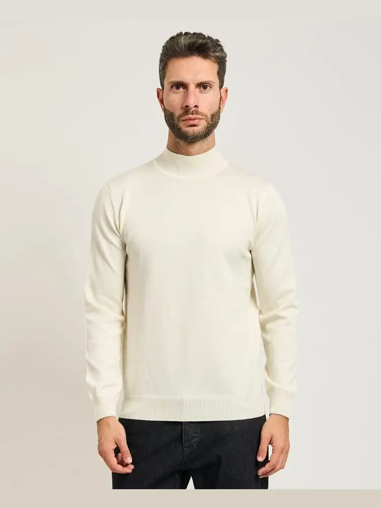 maglia lupetto bianca